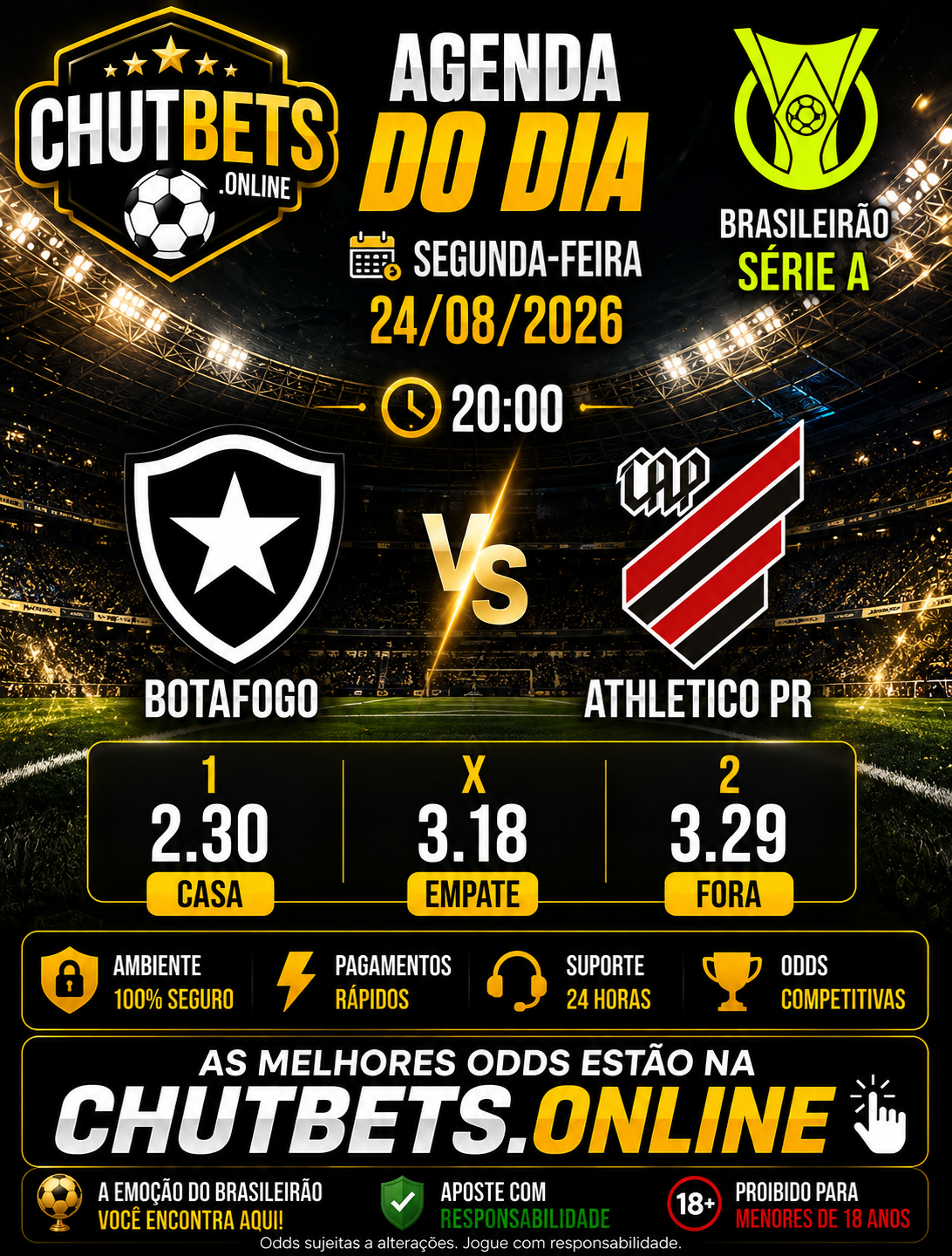 Exemplo de banner profissional entregue aos clientes Chutbets.online
